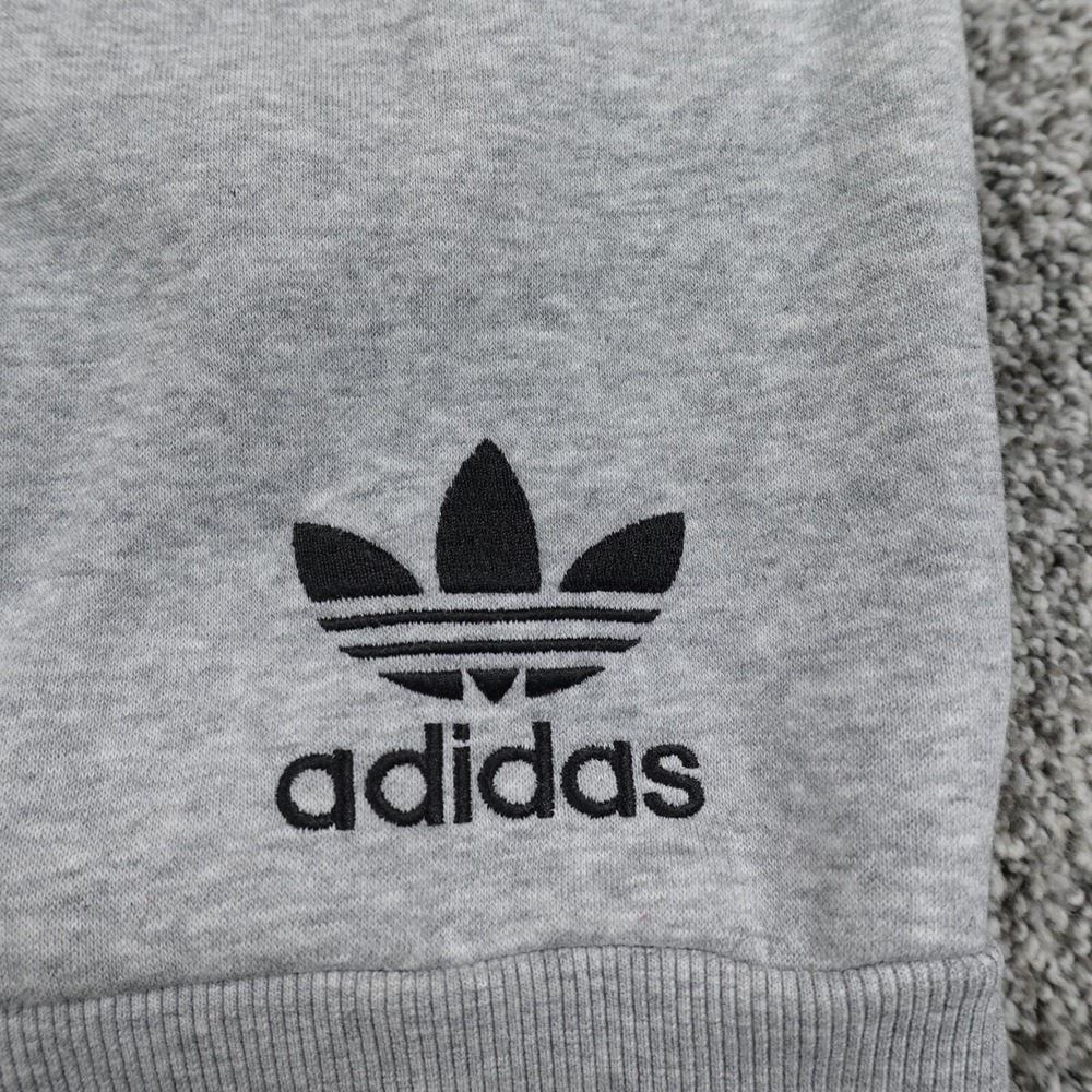 Adidas Men's Gray Zip-Up Hoodie with Multicolor Trefoil Logo - Picture 8 of 13